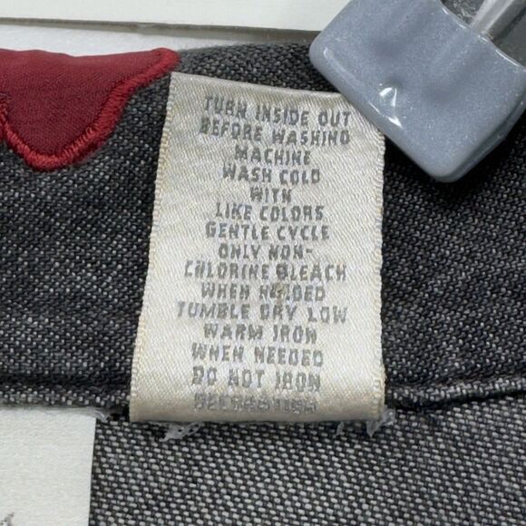 Vintage Floral Embroidered Denim Jacket L Artsy Funky Festival Boho Whimsy Y2k - Picture 15 of 16